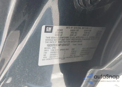 2015 Chevrolet Colorado Z71 from USA, damaged, VIN 1GCGTCE34F1234137